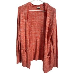 Roxy Peach Knit Cardigan Sweater Women's Small Open Front